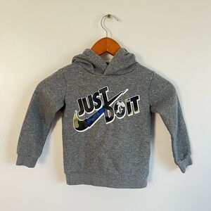 ✨LAST CHANCE✨ Nike Just Do It Hoodie Kids Grey W/ Black Swoosh Size 3T